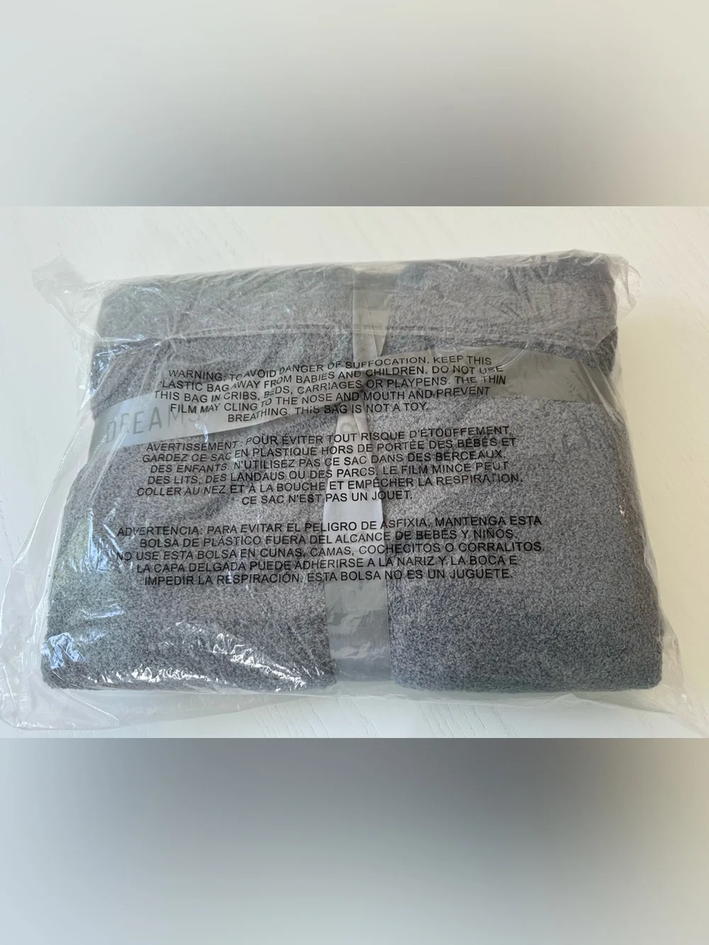 Blanket 45” x 60” Moonbeam Grey BDHCC23141 NEW